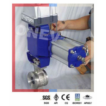 Pneumatic 304 Stainless Steel V Port Segment Ball Valve